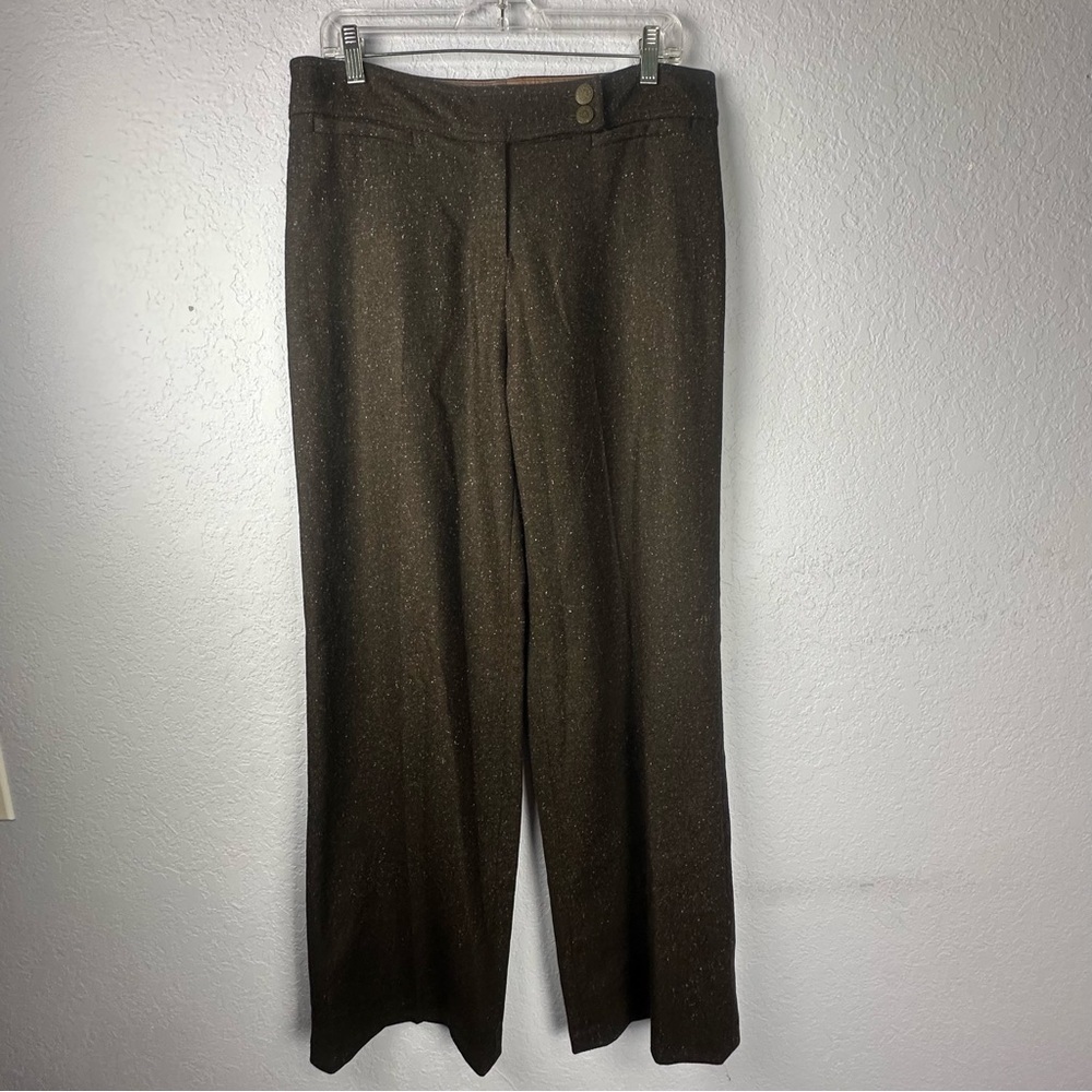 Cynthia Steffe High Rise Wide Leg Pants Size 12 Lined Wool Silk Blend Inseam 33”